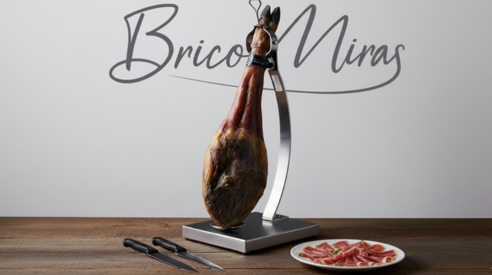 jamonero vertical en acero inoxidable PROFESIONAL con corte transversal