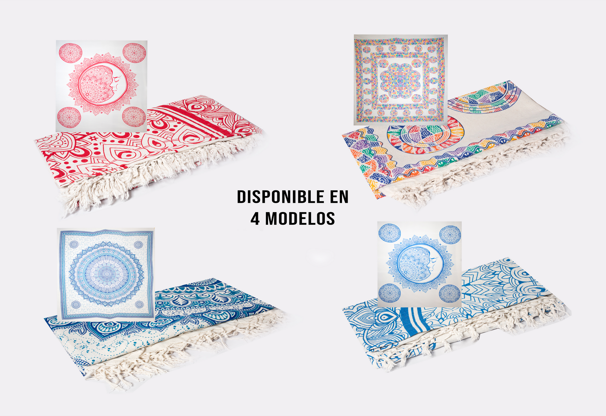 Toalla Playa Grande, Manta Picnic, Manta Playa Grande Mandala, Toallas Playa Grande, Mandala Pared Grande 100% Algodon, Manta/Mantel/Alfombra/Pareo/Tapiz Mandala (210x240cm, Rojo Luna)