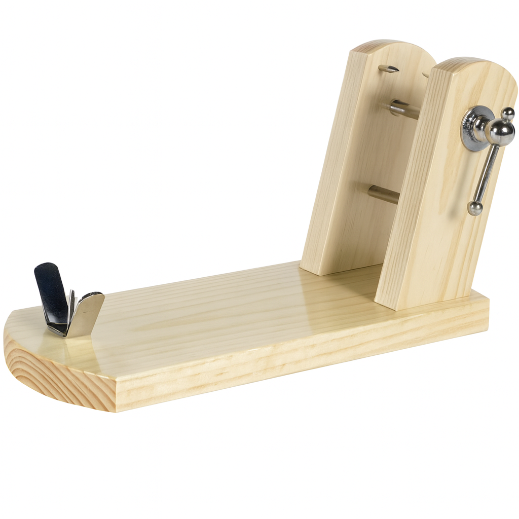 Jamonero barato Pata Negra Rioja Natural de Madera y Acero Inoxidable con manivela