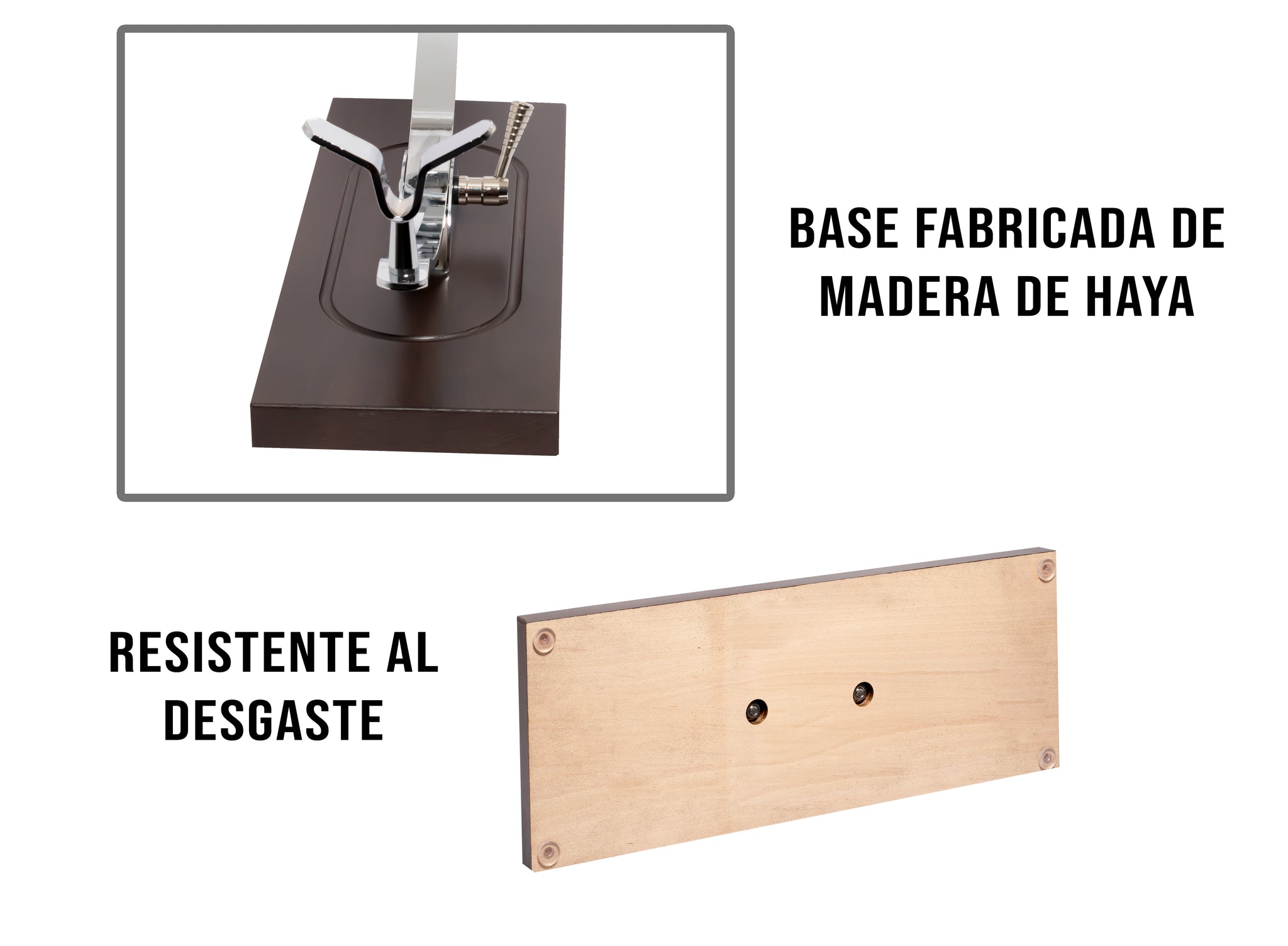 Soporte jamonero modelo Córdoba Profesional, base madera de haya resistente al desgaste