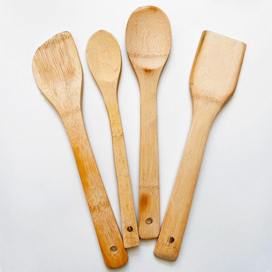 Juego de 4 piezas de utensilios de Cocina en Bamboo