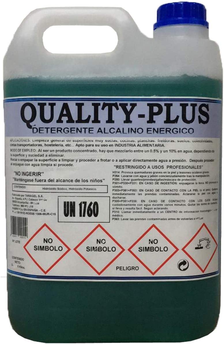 Quality-Plus DESENGRASANTE HIGIENIZANTE SÚPER-Concentrado Energético.“Especial para COCINAS Y Suelos Muy sucios - Motores “ Aroma MENTOLADO (5Kgrs)
