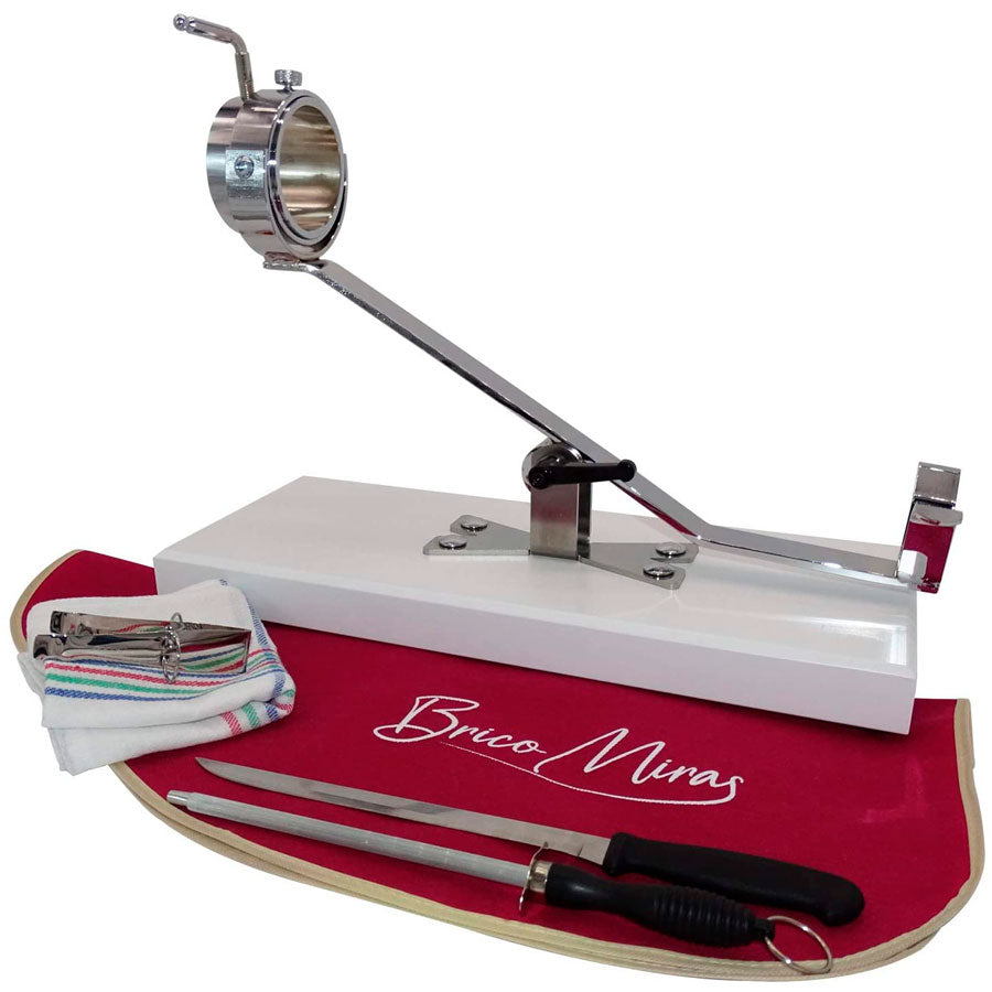 Soporte jamonero profesional con pack completo funda bricomiras, paño y cuchillos